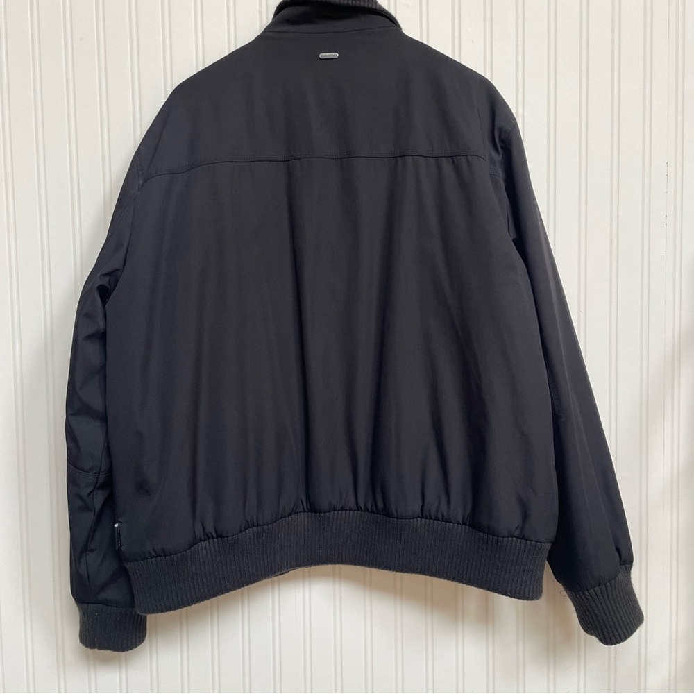 Calvin Klein Quilted Bomber Jacket Men's XL Black Full Zip Pockets Rib Knit Trim - Picture 2 of 7